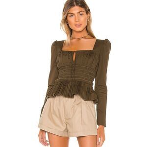 Petersyn Liza Top in Olive Green size M